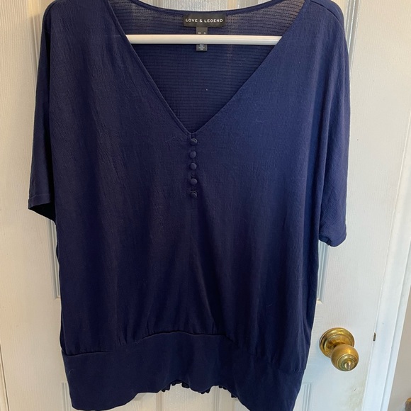 Plus Size Navy Blue Top - Picture 10 of 10